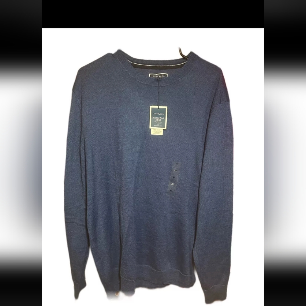 Men’s Club Room Merino Wool Blend Sweater Size XL ~ New With Tags